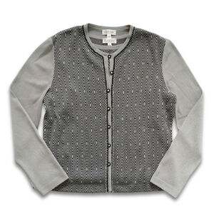 St John Sport Twinset Size S M Gray Santana Knit Cardigan Sweater Shell Top